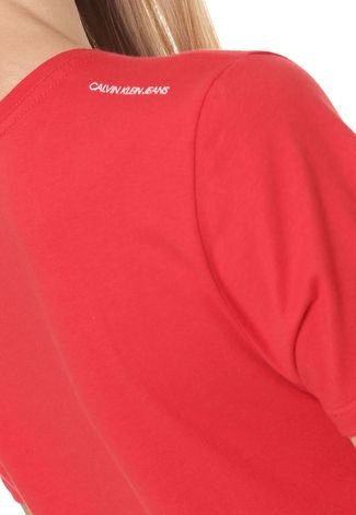 Camiseta Calvin Klein Jeans Recorte Vermelha
