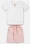 Conjunto Infantil Menino com Camiseta e Bermuda Up Baby Branco - Marca Up Baby