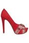 Peep Toe Via Marte Cristal Vermelho - Marca Via Marte