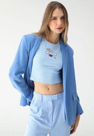 Regata Cropped Canelada adidas Originals Ajustada Hello Kitty Azul