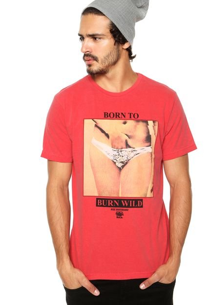 Camiseta Ride Skateboard Estonada Born to Burn Wild Vermelha - Marca Ride Skateboard