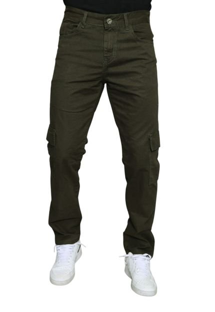 Calça cargo verde musgo Sarja unissex Alleppo Jeans - Marca Alleppo Jeans
