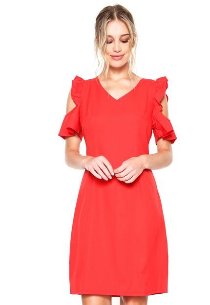 Vestido D.DRESS Curto Off Shoulder Vermelho - Marca D.DRESS