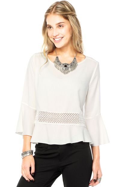 Blusa Canal Sino Off-White - Marca Canal