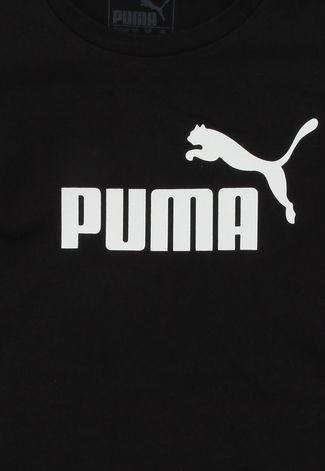 Camiseta Puma Menino Escrita Preta