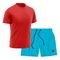 Kit Short   Camiseta Dry Treino Fitness Academia Bermuda Camisa Praia Esporte Vermelho/Azul - Marca Life
