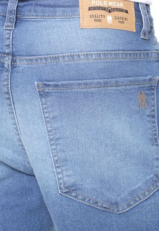 Bermuda Jeans Polo Wear Reta Básica Azul