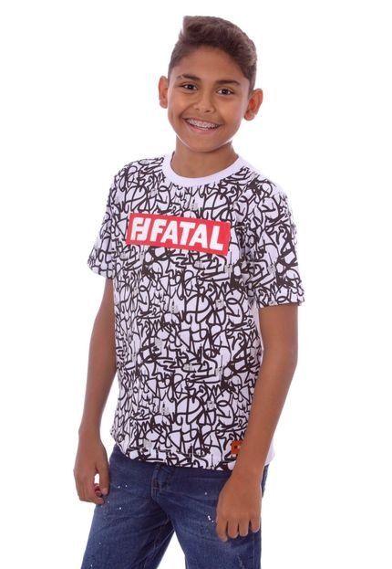 Camiseta Fatal Juvenil Estampada Branca - Marca Fatal