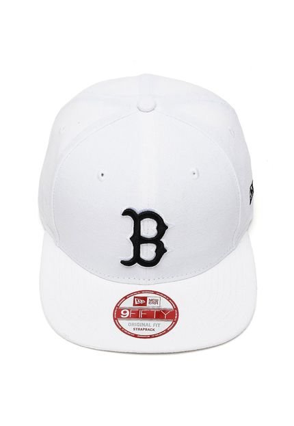 Boné New Era Strapback Boston Red Sox Branco/Preto - Marca New Era
