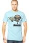 CAMISETA MC VOLCOM SLIM SMOKING SKULL AZUL LIGHT - Marca Volcom