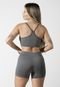 Conjunto Fitness Feminino Short Curto Suplex e Top Alcinha Fina Sem Bojo Treino Academia Fitness RLC Modas Cinza - Marca RLC Modas