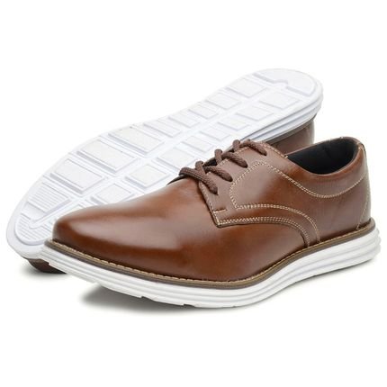 Sapato Oxford Casual Social Masculino Couro Whisky - Marca Yes Basic