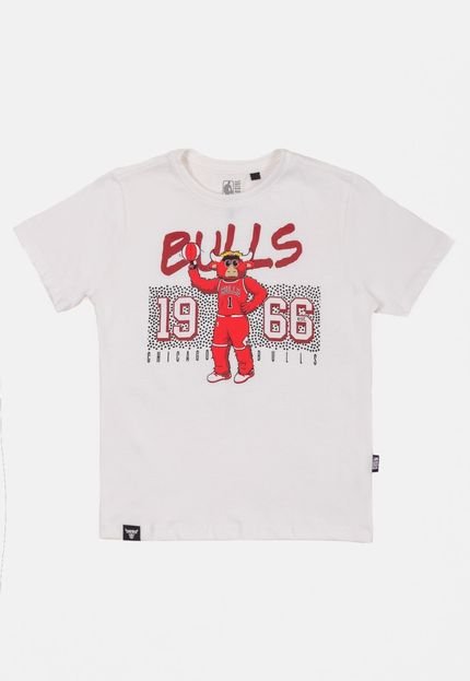 Camiseta NBA Juvenil Mascot Play Chicago Bulls Branca Off - Marca NBA