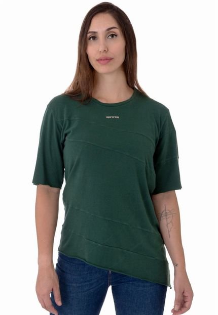 Camiseta Feminina Operarock Recortes Verde Militar - Marca Opera Rock