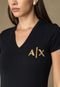 Camiseta AX ARMANI EXCHANGE Logo Metalizado Preta - Marca AX ARMANI EXCHANGE