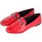 Kit 2 Pares Sapato Feminino Mocassim Donatella Shoes Bico Quadrado Confort Preto e Vermelho Croco - Marca Donatella Shoes