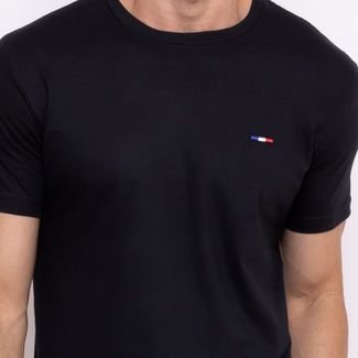 Kit 3 Camisetas Premium França Preto Azul Marinho Vermelho Multicolorido