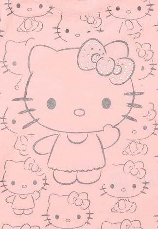 Blusa Hello Kitty Babies Manga Curta Menina Rosa