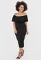 Vestido Colcci Midi Ombro a Ombro Preto - Marca Colcci