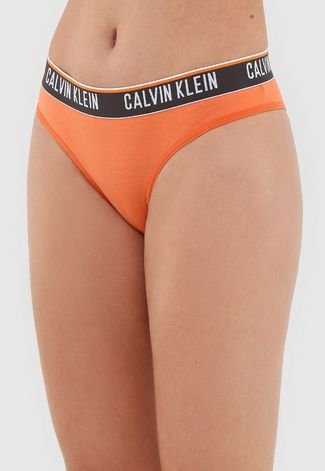 Calcinha Calvin Klein Underwear Biquíni logo Laranja