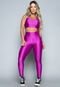 Conjunto Fitness Top Bojo Removível e Calça New Zig 3D Alta Compressão Pink - Marca WLS Modas
