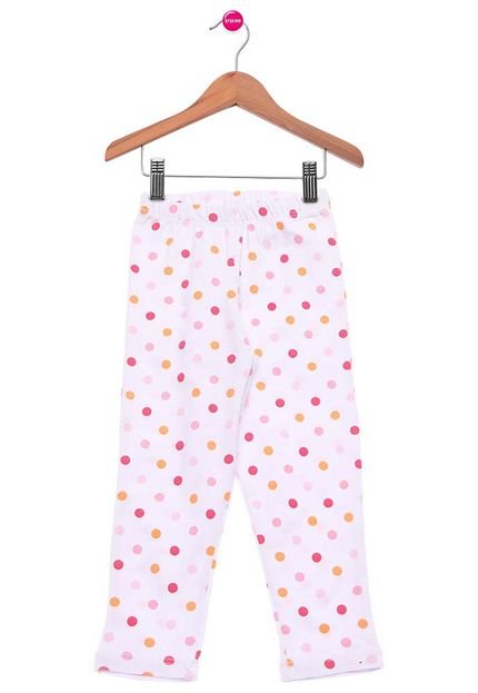 Calça Legging Infantil Tricae Funny Dots Branca e Rosa - Marca Tricae