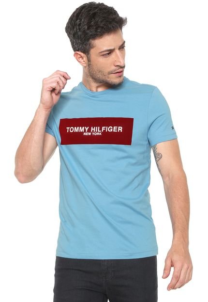 Camiseta Tommy Hilfiger Box Logo Azul - Marca Tommy Hilfiger