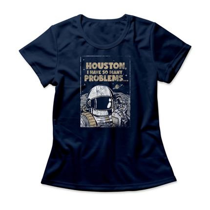 Camiseta Feminina Houston - Azul Marinho - Marca Studio Geek 