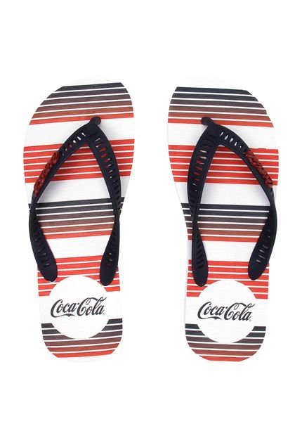 Chinelo Coca Cola Shoes Summer Branco/Azul-Marinho - Marca Coca Cola
