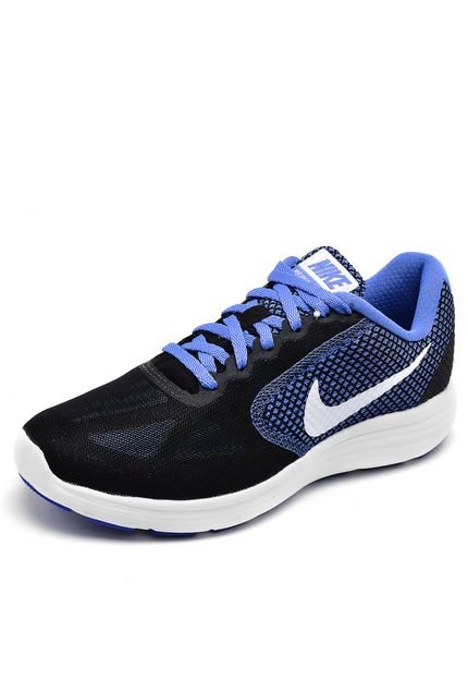 Tênis Nike Revolution 3 Preto/Azul - Marca Nike