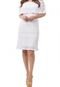 Vestido Pink Tricot Curto Ombro a Ombro Branco - Marca Pink Tricot