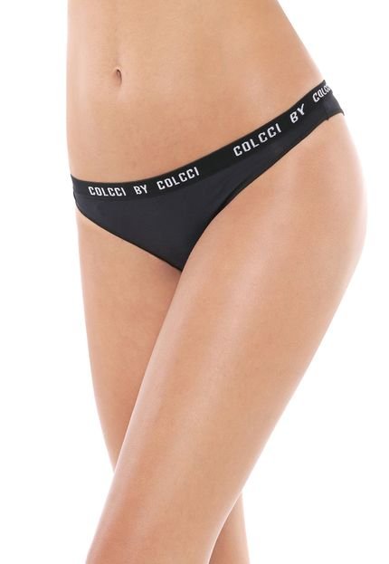 Calcinha Colcci Tanga Logo Preta - Marca Colcci