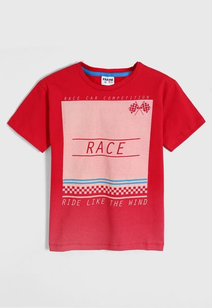 Camiseta Fakini Infantil Race Vermelha - Marca Fakini