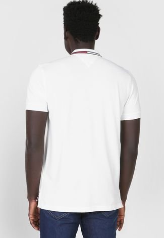 Camisa Polo Tommy Hilfiger Reta Logo Branca - Compre Agora