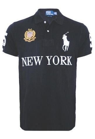 Camisa Polo Ralph Lauren Regular - Preta - Nevada Outlet - Envio