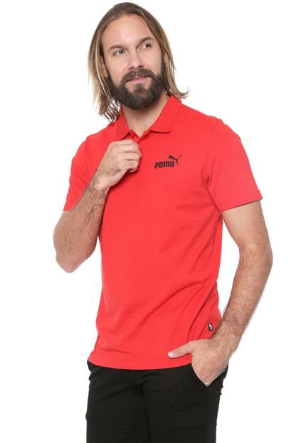 Camisa Polo Puma Reta Essentials Jersey Vermelha - Marca Puma