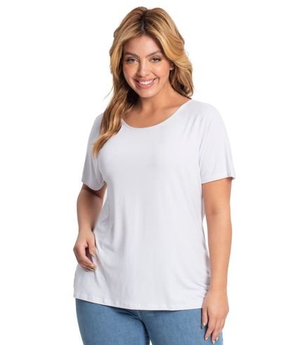 Blusa Feminina Plus Size Secret Glam Branco - Marca Rovitex Plus Size