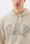 Blusa de Moletom Fechada GAP Logo Bege - Marca GAP