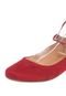 Sapatilha Anacapri Bico Redondo Lace Up Vermelho - Marca Anacapri