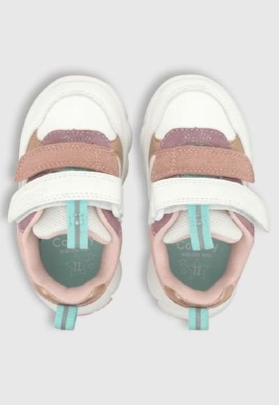 Zapatilla para niña niña velcro elástico retro blanca (21 a 27) - Colloky  Chile