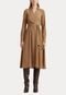 Vestido Lauren Ralph Lauren Midi Transpassado Bege - Marca Lauren Ralph Lauren