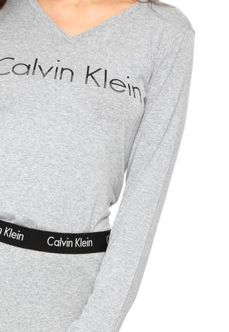 Pijama Calvin Klein Logo Cinza
