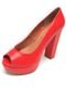 Peep Toe DAFITI SHOES Textura Recortes Vermelho - Marca DAFITI SHOES