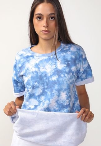 Camiseta de Moletom COSTA RICA Tie Dye Azul