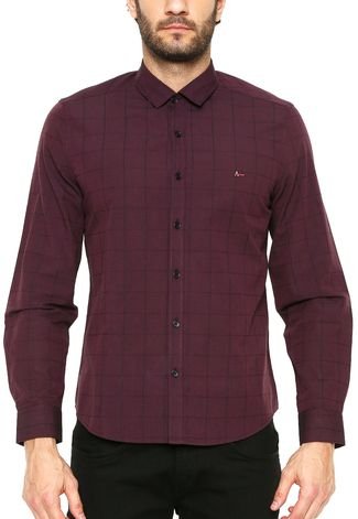 Camisa Aramis Manga Longa Super Slim Vinho - Compre Agora