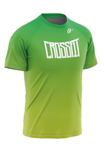 Camiseta Raglan Unissex CrossFit Gradiente Tie Dye Verde Amarelo - Marca Over Fame