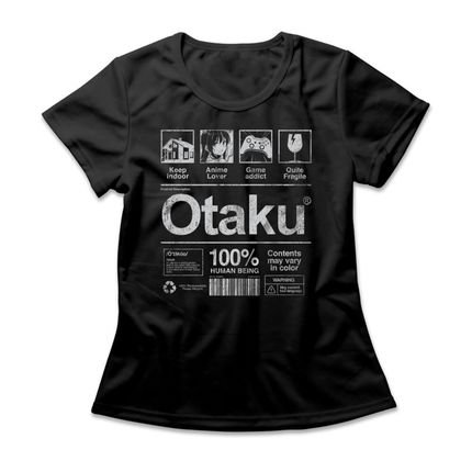 Camiseta Feminina Otaku - Preto - Marca Studio Geek 