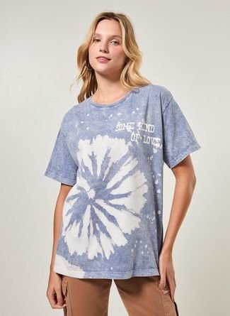 Camiseta Tie Dye Com Lettering