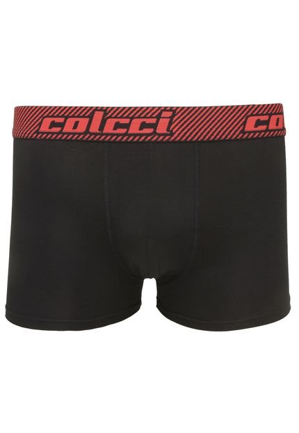 Cueca Colcci Boxer Modal Preta/Vermelha - Marca Colcci