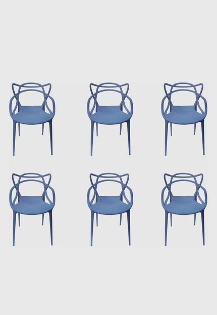 Conjunto 06 Cadeiras Allegra Pp Azul Caribe Rivatti - Marca Rivatti